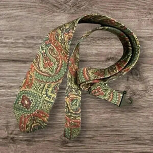 ✅💎Men’s  London Fog Silk Tie Necktie Green Gold Taupe